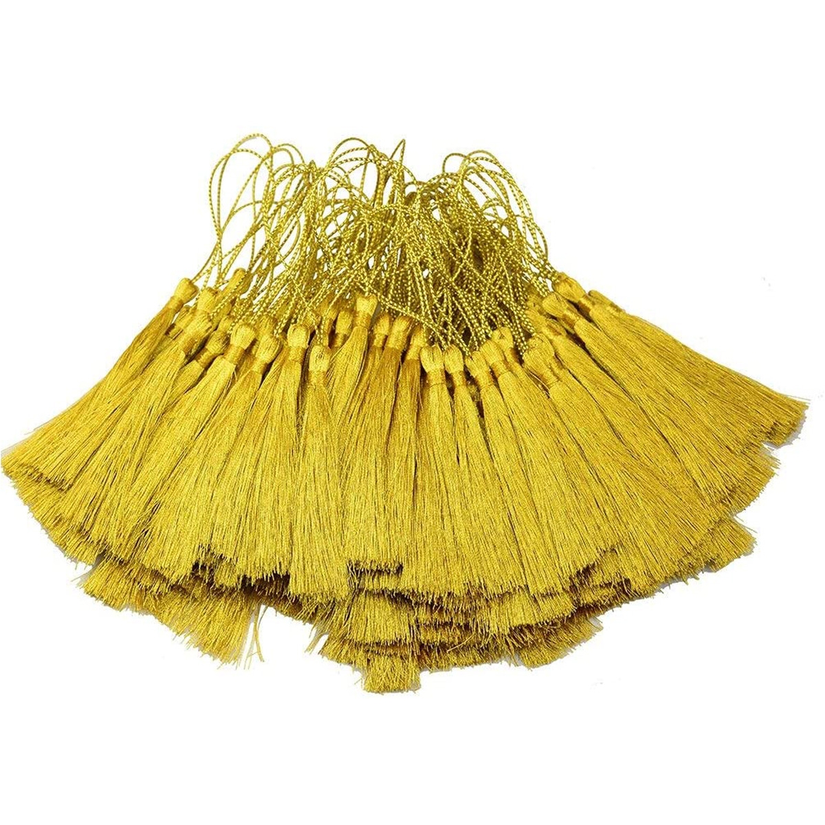 5 Inch Silky Floss Bookmark Tassels with 2-Inch Cord Loop and Small Chinese Knot for Jewelry Making